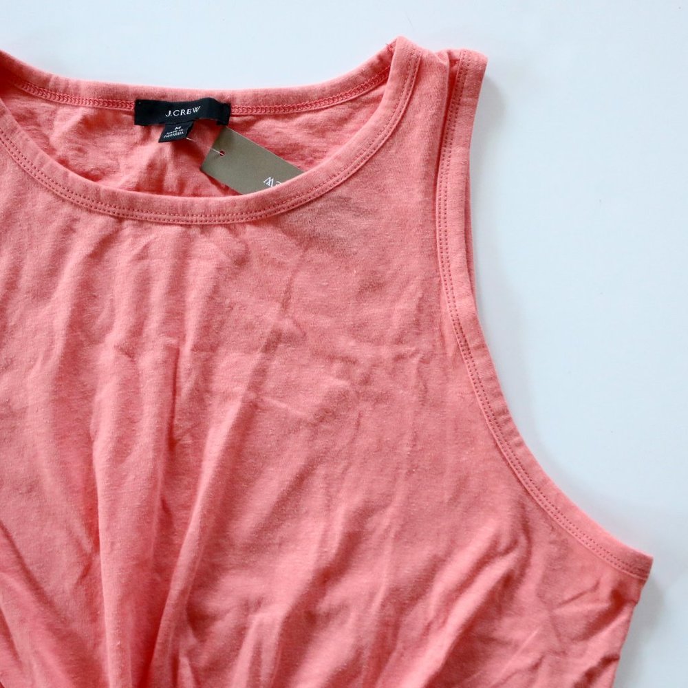 J. Crew Slub Twist-Front Tank Tropical Coral Salmon NWT Size M